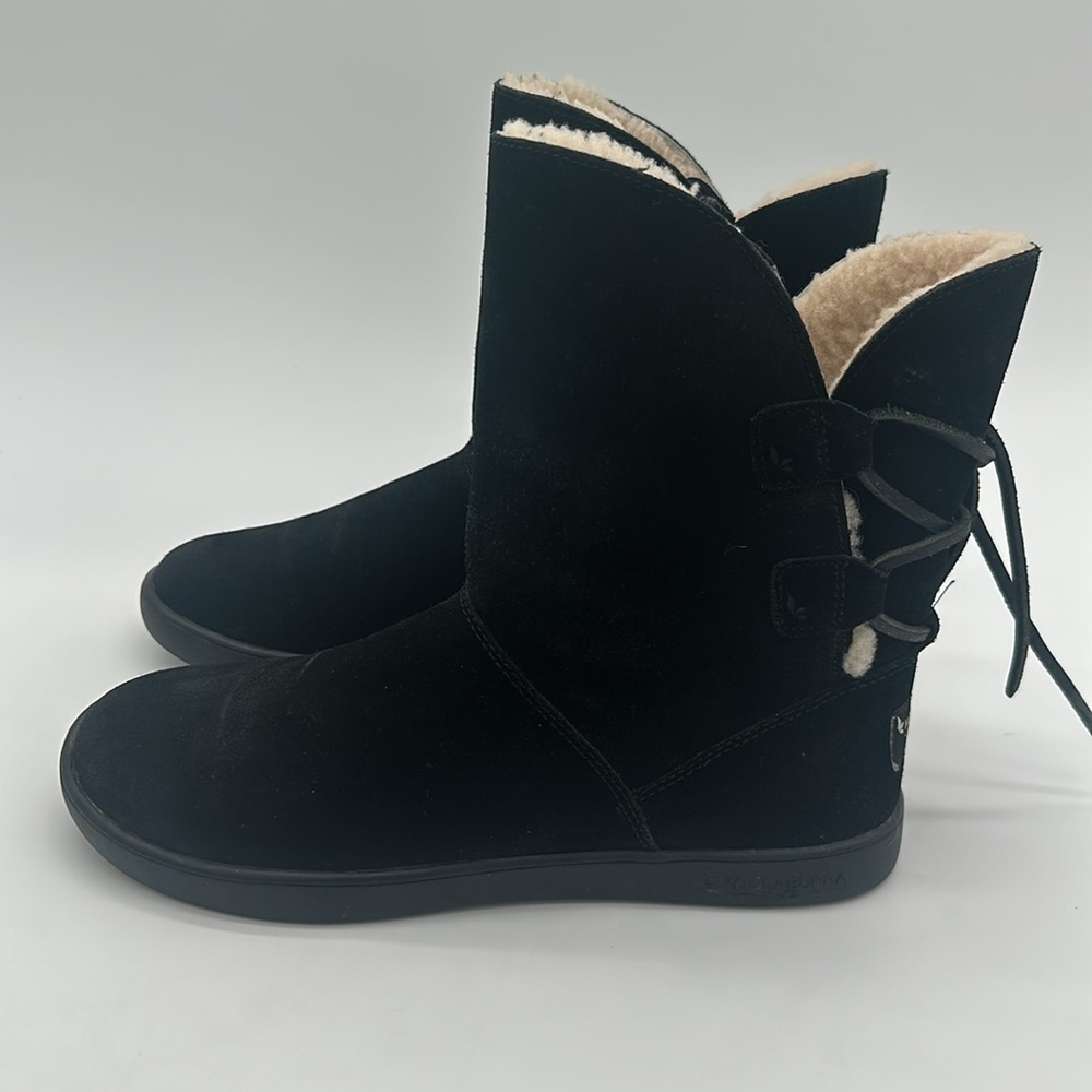 Koolaburra by UGG Black Suede Lace-Up Boots Women’s Size 6 Side Zip